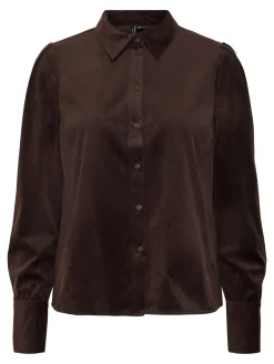 VMIDA LS CORDUROY SHIRT WVN - Coffee Bean