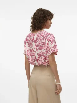 VMIMMA S/S V-NECK TOP WVN BTQ