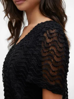 VMISOLDE S/S V-NECK TOP WVN BTQ