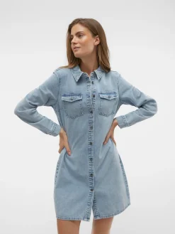 VMJENNIE LS SHORT DENIM DRESS GA NO