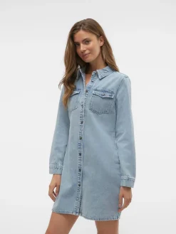 VMJENNIE LS SHORT DENIM DRESS GA NO