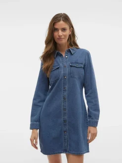 VMJENNIE LS SHORT DENIM DRESS GA NO