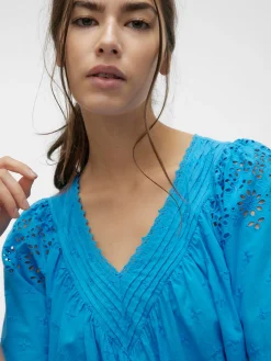 VMKAFFA S/S V-NECK TOP WVN BTQ