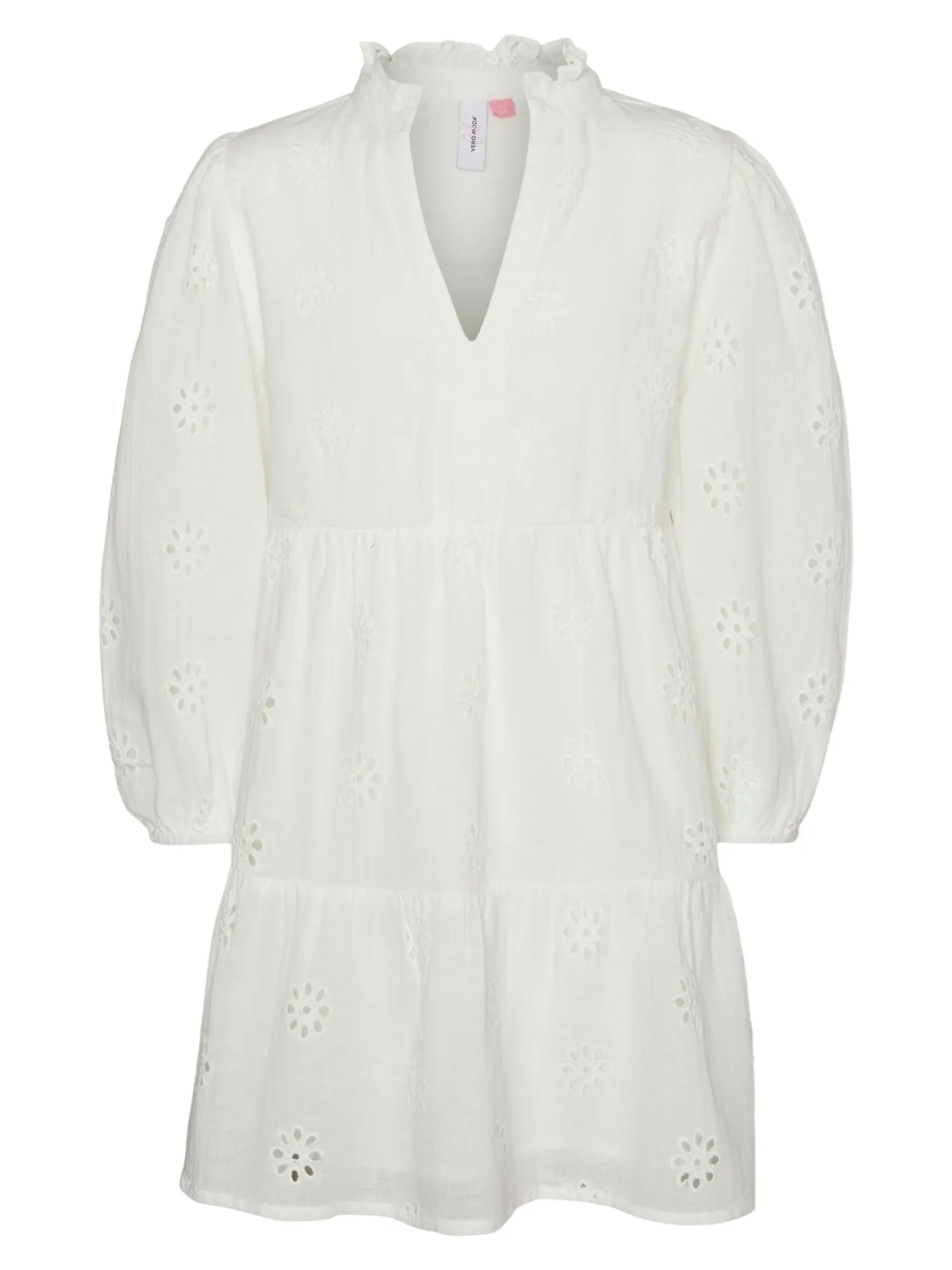 VMMAJA LS BRODERIE DRESS WVN GIRL - Snow White