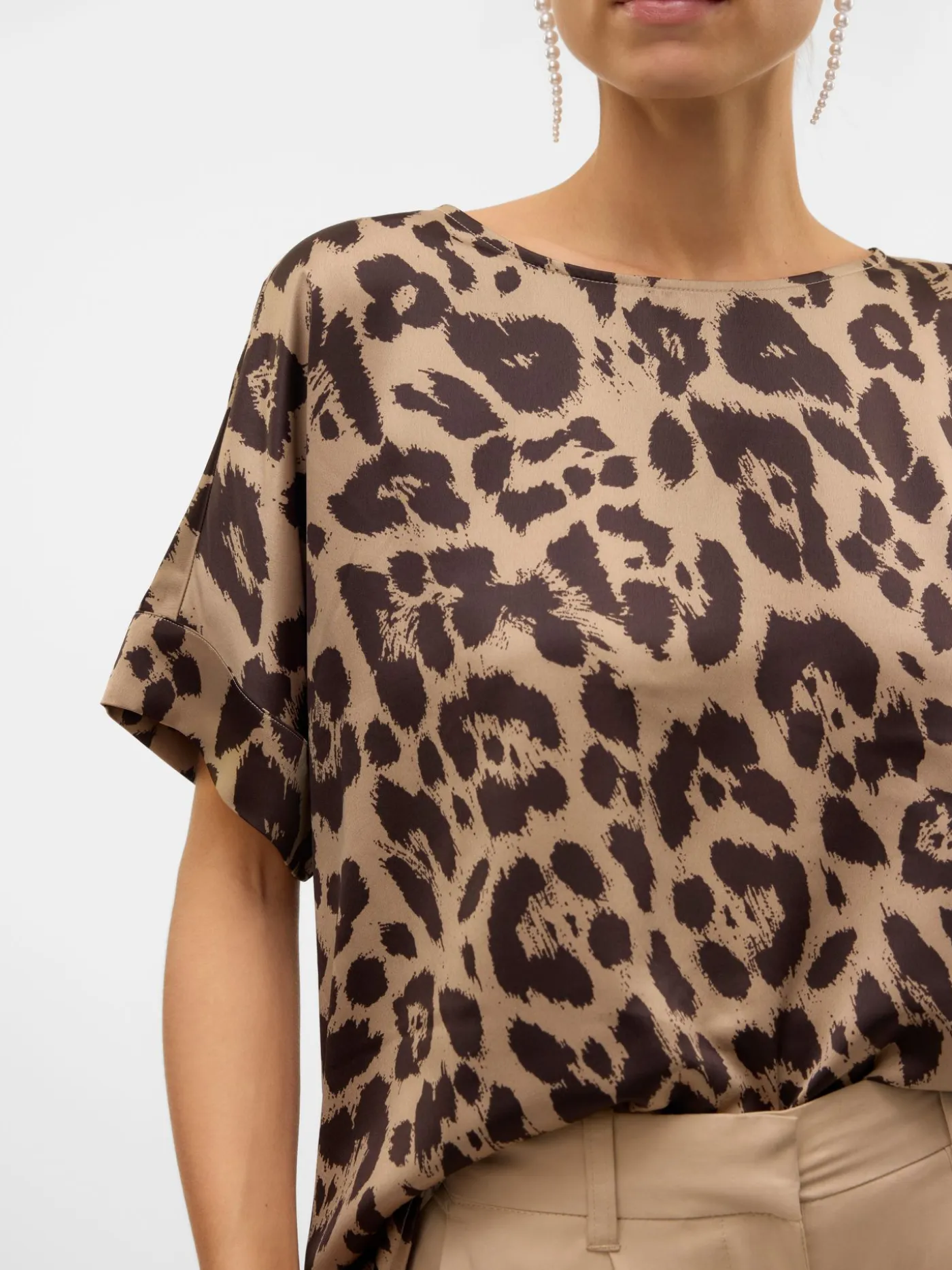 VMMERLE 2/4 O-NECK TOP AOP WVN GA