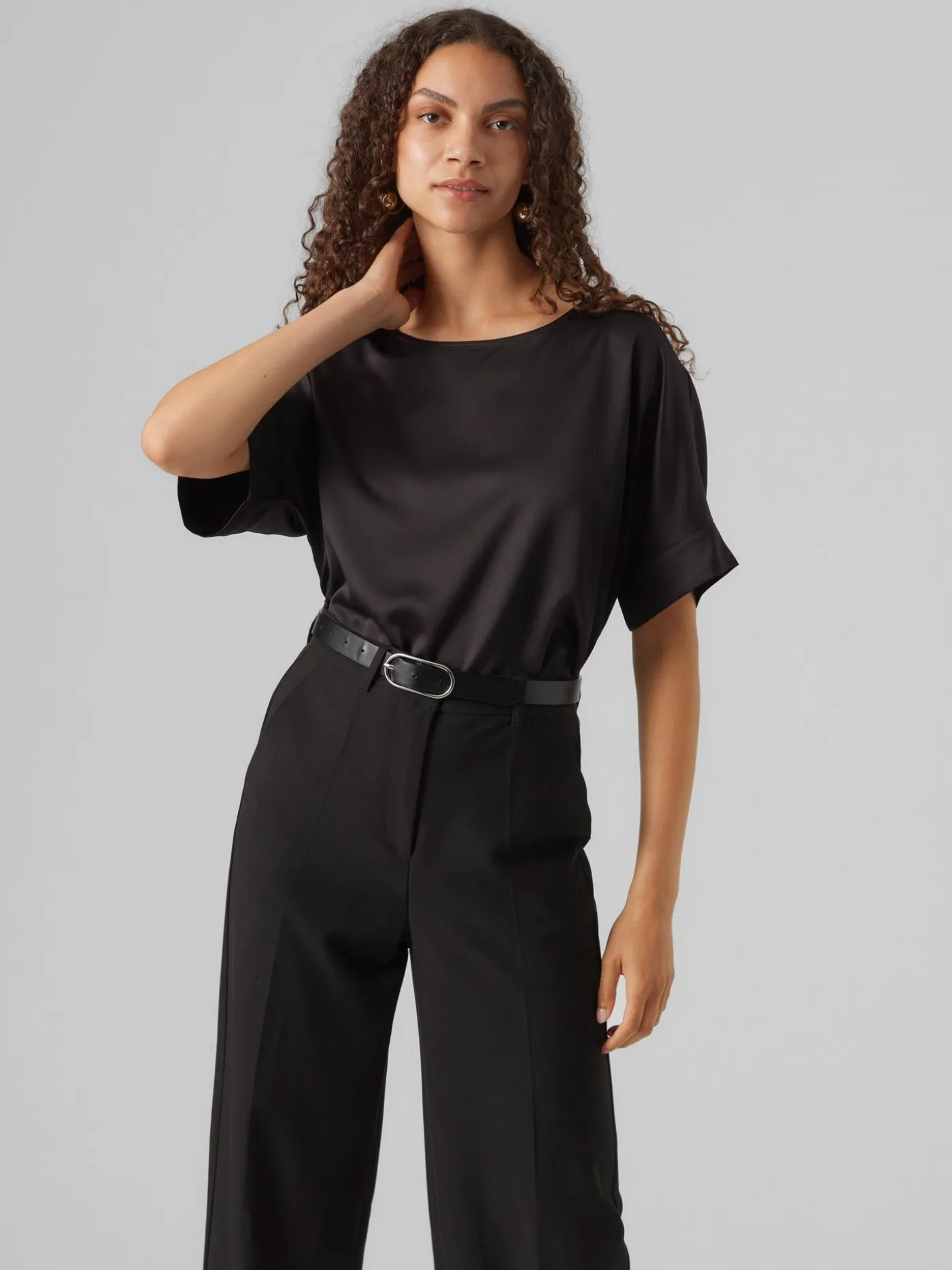 VMMERLE 2/4 O-NECK TOP WVN GA NOOS