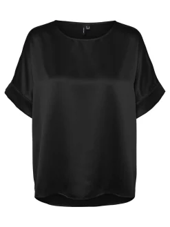 VMMERLE 2/4 O-NECK TOP WVN GA NOOS