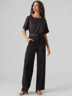 VMMERLE 2/4 O-NECK TOP WVN GA NOOS