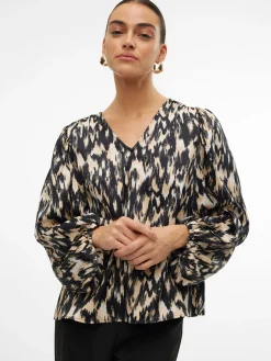 VMMINA L/S V-NECK TOP WVN BTQ GA