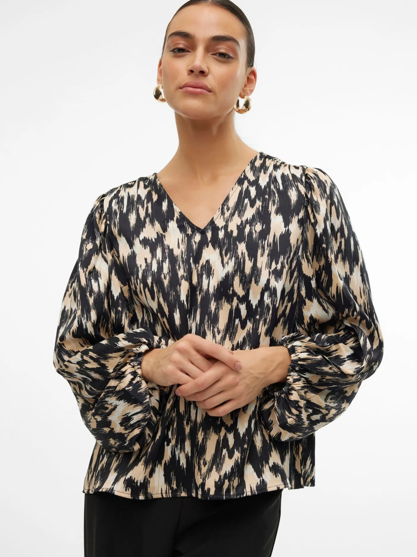 VMMINA L/S V-NECK TOP WVN BTQ GA