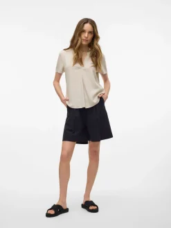 VMMYMILO SS V-NECK TOP WVN GA