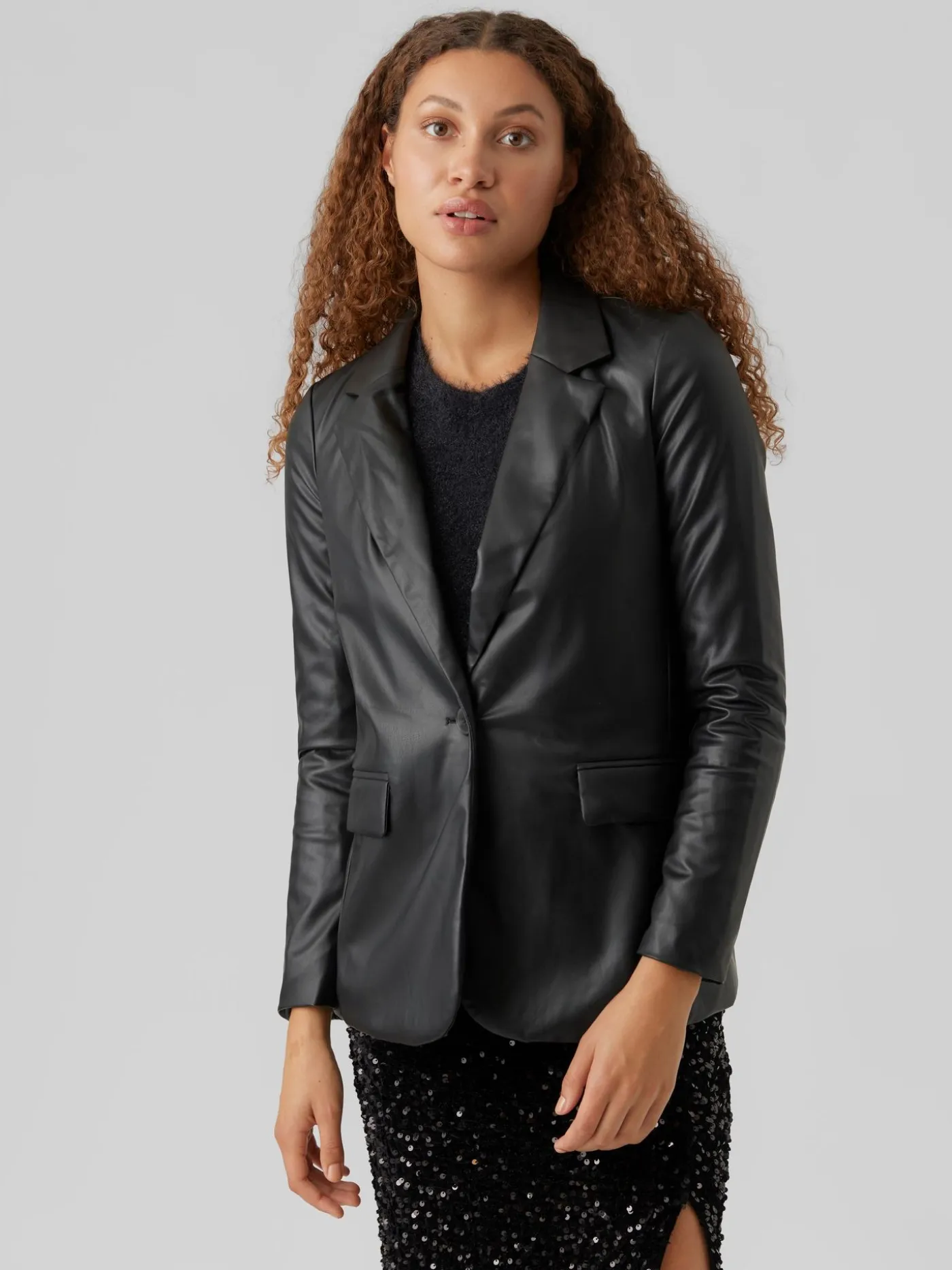 VMOLYMPIA LS SINGLE LOOSE PL BLAZER - Black