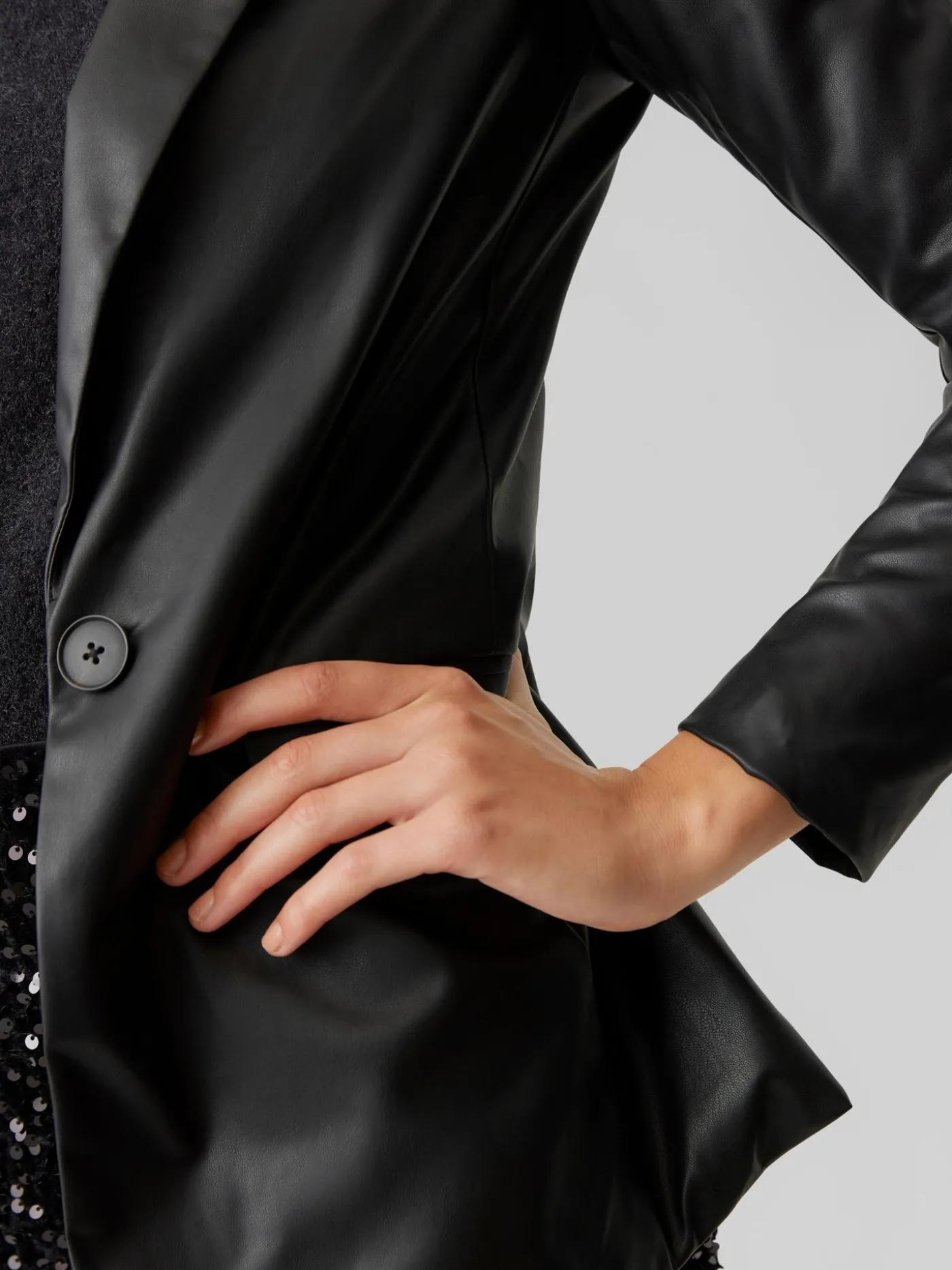 VMOLYMPIA LS SINGLE LOOSE PL BLAZER - Black