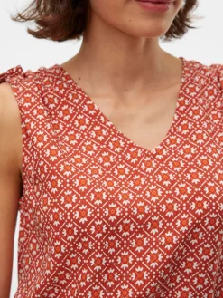 VMSHIVE S/L V-NECK TOP WVN EXP