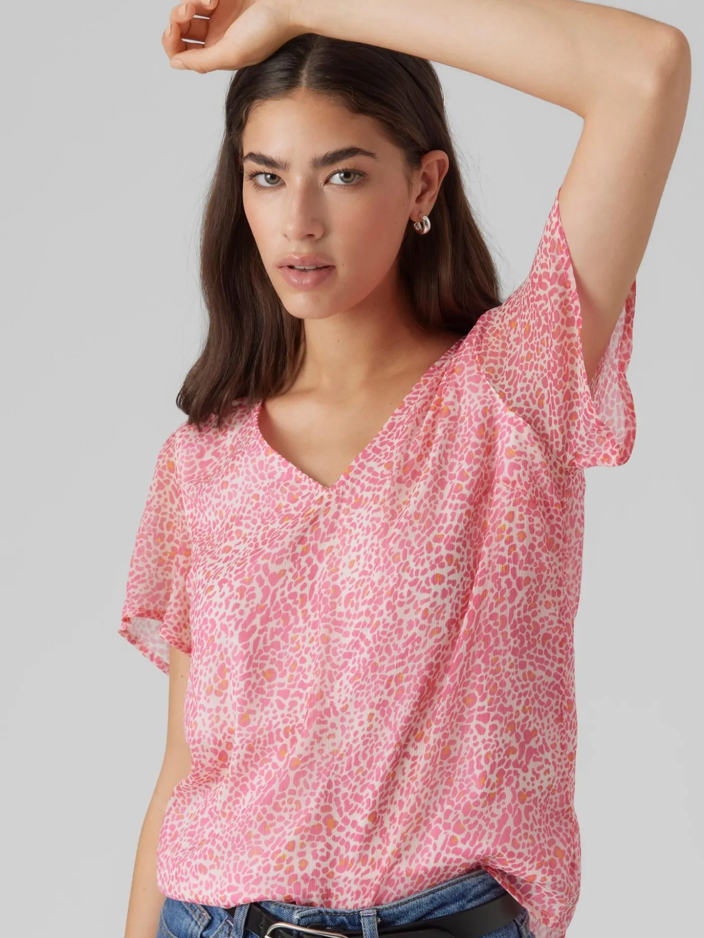 VMSMILLA SS V-NECK TOP WVN GA