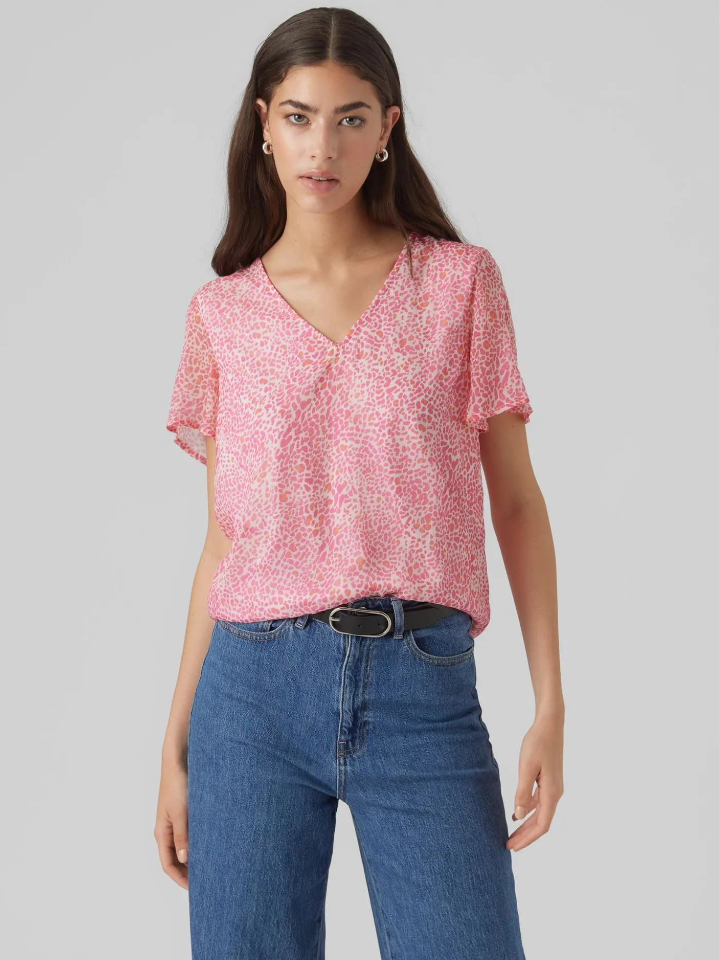 VMSMILLA SS V-NECK TOP WVN GA