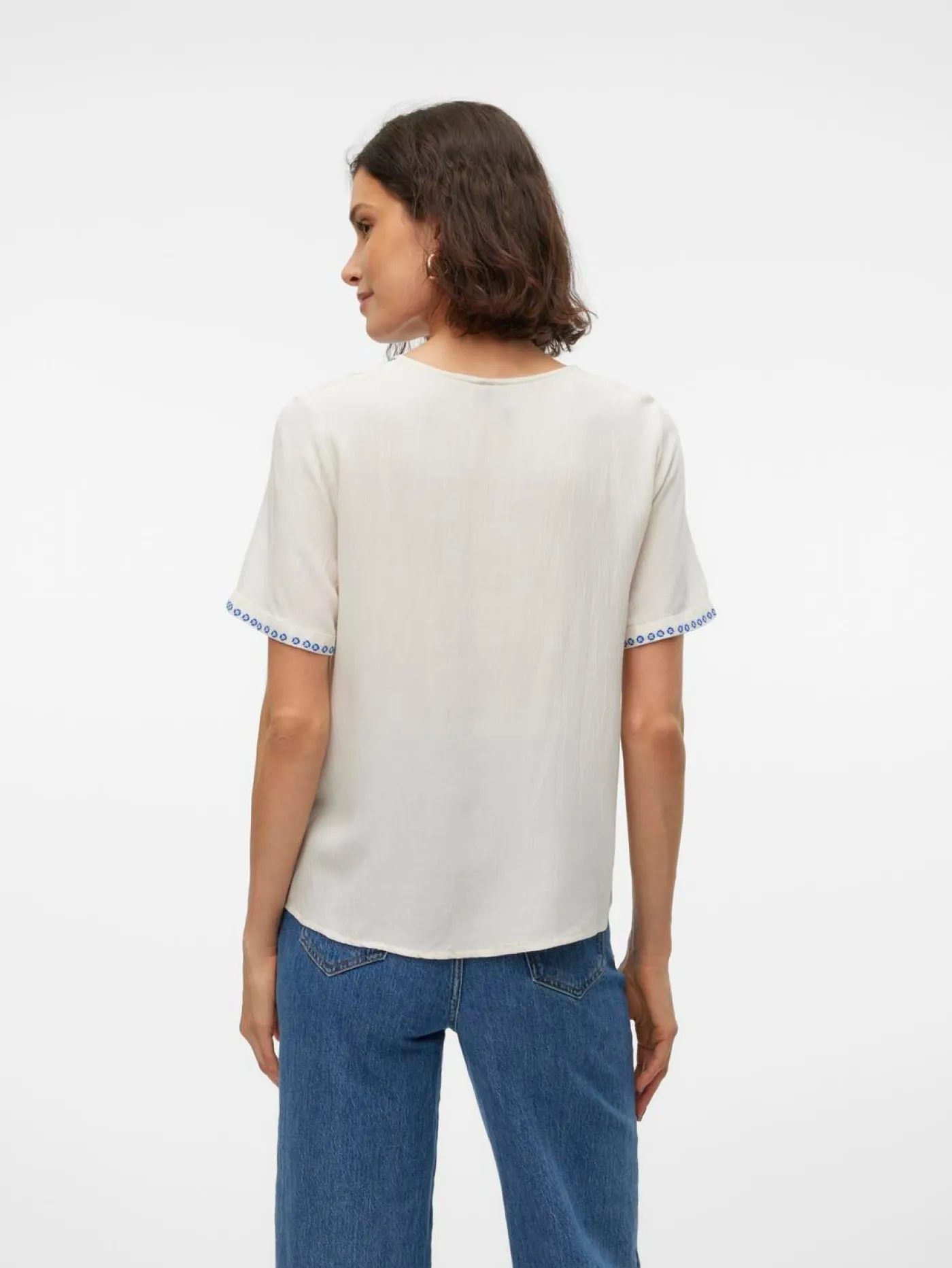 VMSVELLA S/S V-NECK TOP WVN EXP GA