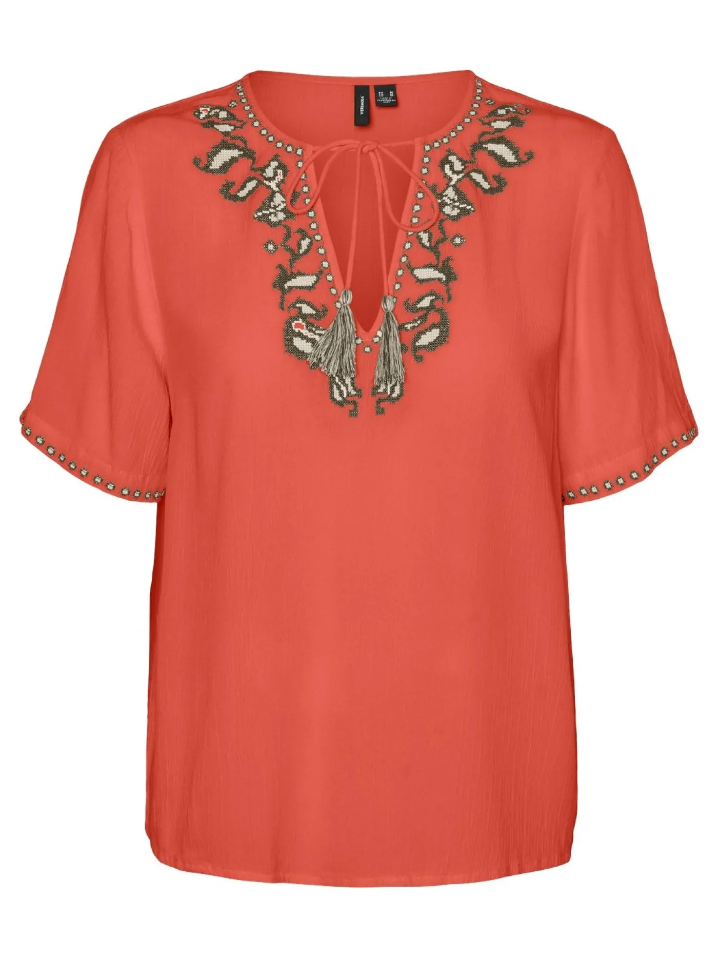 VMSVELLA S/S V-NECK TOP WVN EXP GA