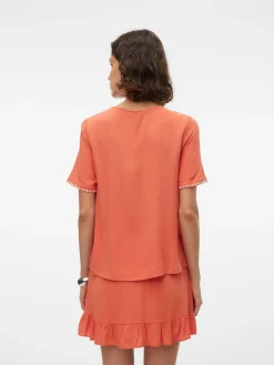 VMSVELLA S/S V-NECK TOP WVN EXP GA