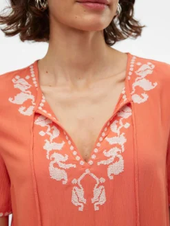 VMSVELLA S/S V-NECK TOP WVN EXP GA