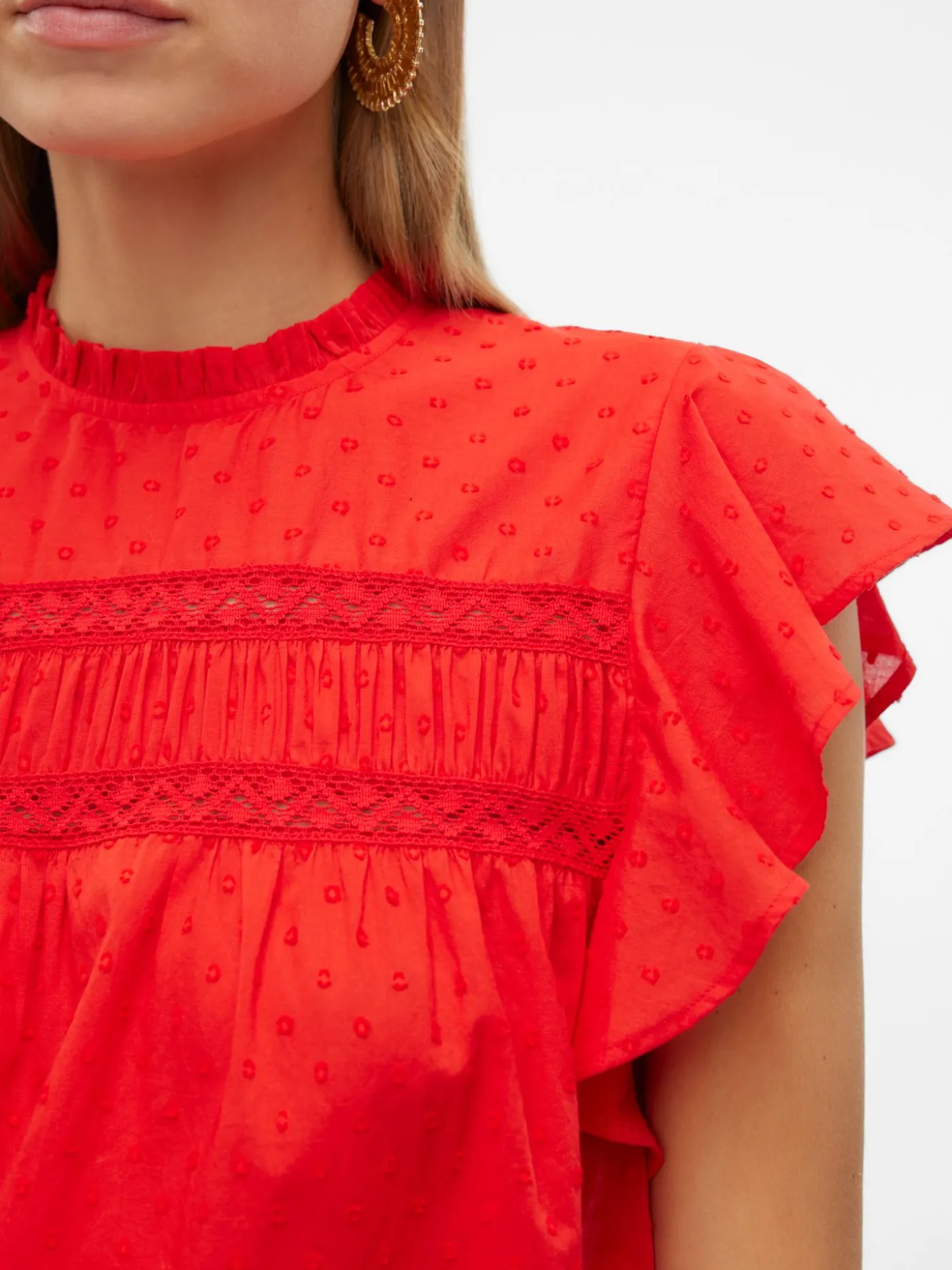 VMTRINE SL LACE TOP WVN GA NOOS