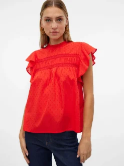 VMTRINE SL LACE TOP WVN GA NOOS