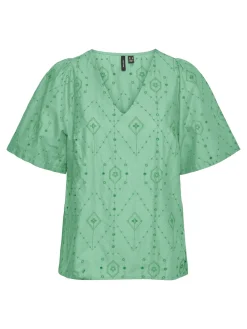 VMULINE S/S V-NECK TOP WVN BTQ