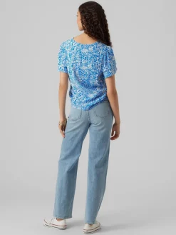 VMULIPPA S/S V-NECK TOP WVN BTQ