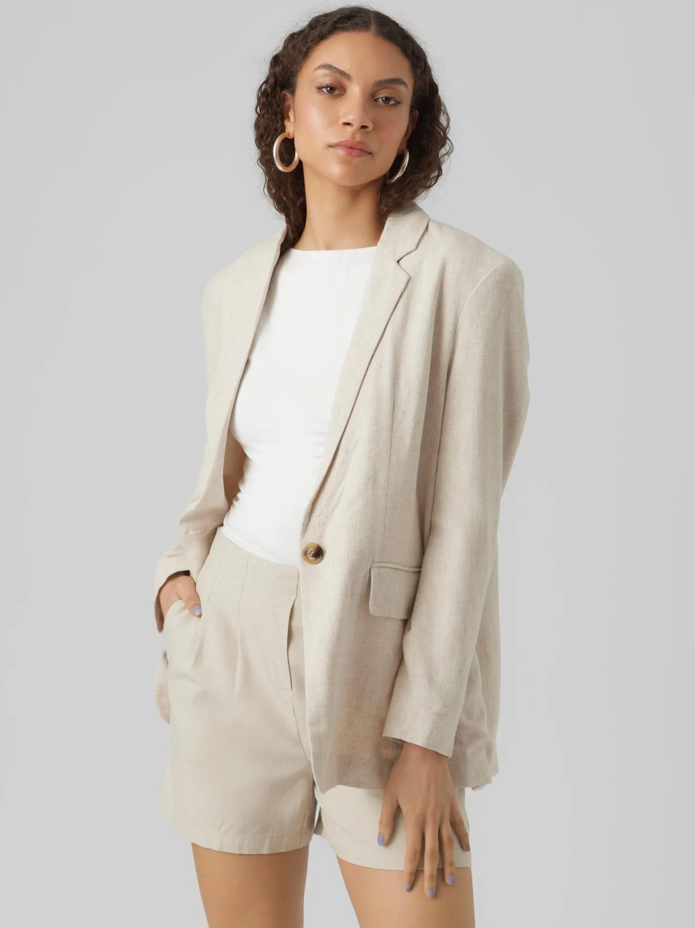 VMVERA LS LINEN BLAZER NOOS