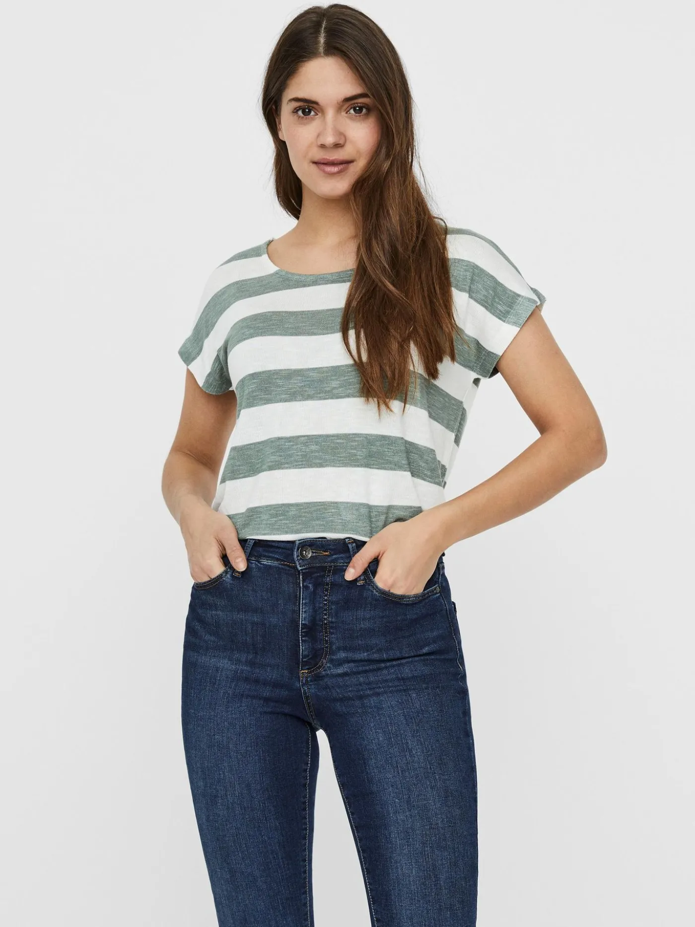 VMWIDE STRIPE S/L TOP GA NOOS - Laurel Wreath/SNOW