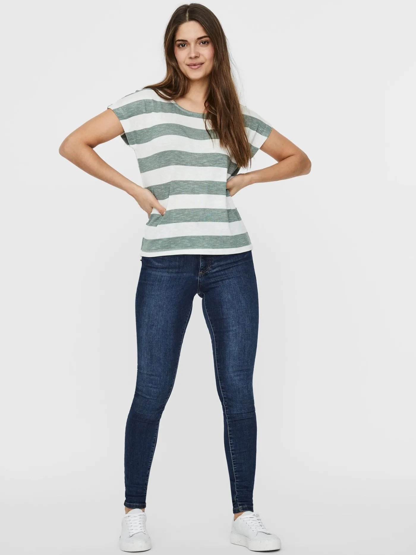 VMWIDE STRIPE S/L TOP GA NOOS - Laurel Wreath/SNOW