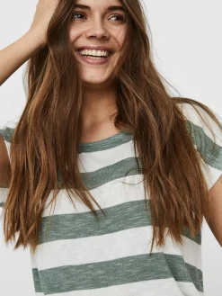 VMWIDE STRIPE S/L TOP GA NOOS - Laurel Wreath/SNOW