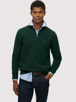 Wool blend half zip jumper