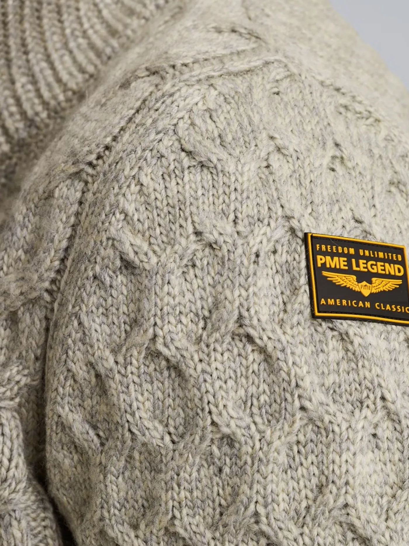 Zip jacket heavy knit mixed yarn